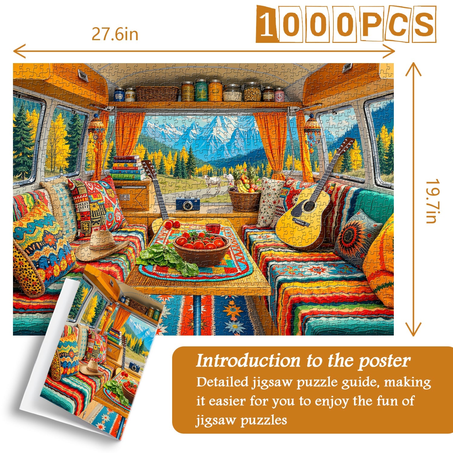Boho Mountain Camper Jigsaw Puzzle 1000 Pieces