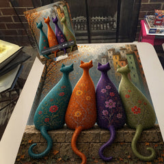 Autumn Cat Quartet Jigsaw Puzzle 1000 Piece