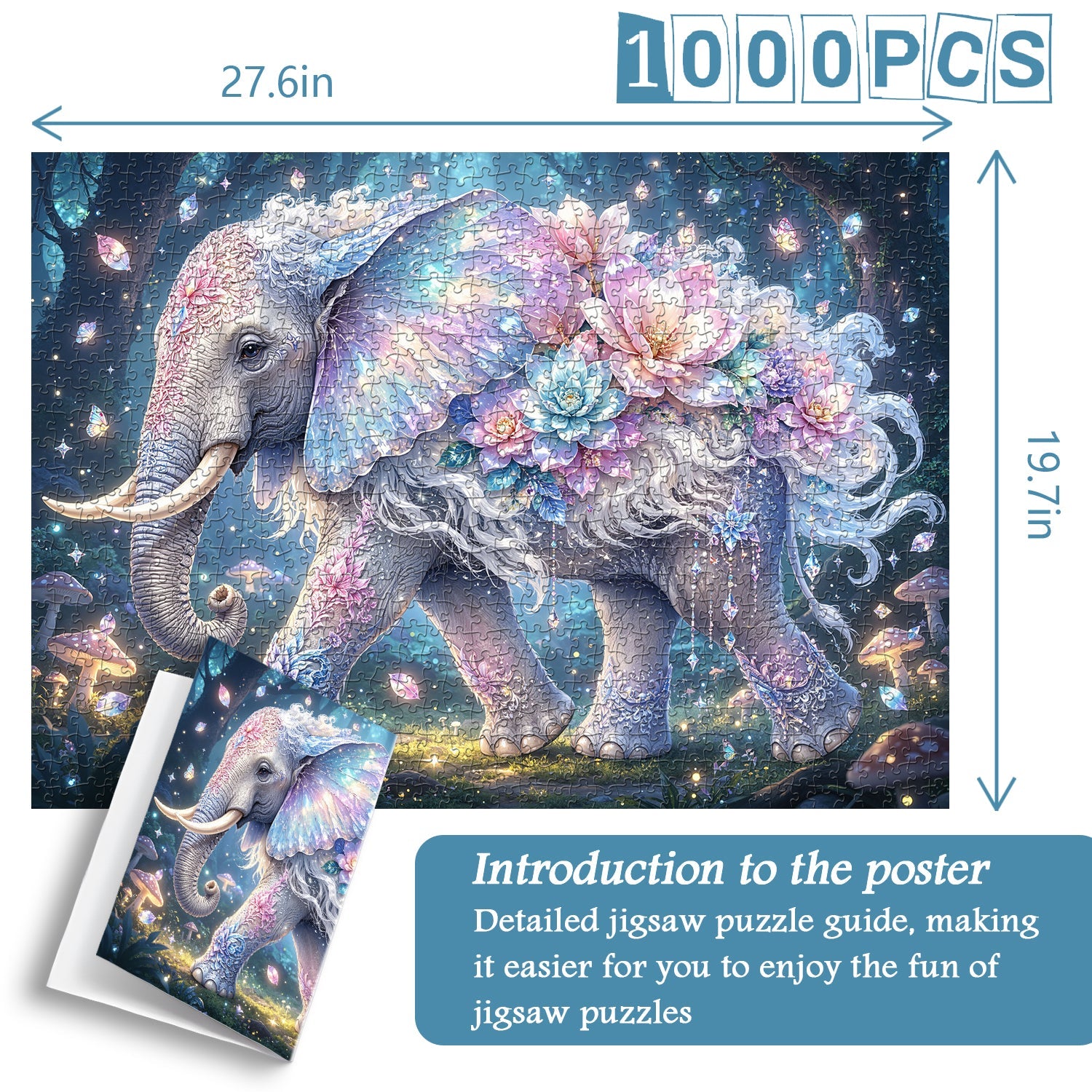 Mystic Floral Elephant Jigsaw Puzzle 1000 Piece