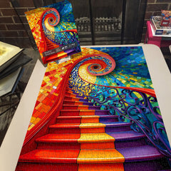 Rainbow Spiral Stairs Jigsaw Puzzle 1000 Piece
