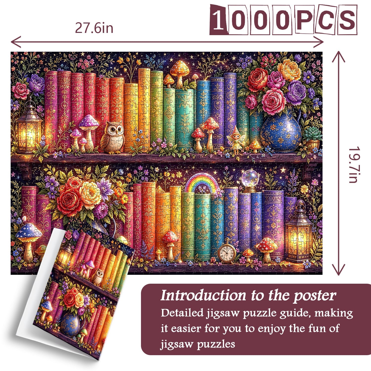 Whimsy Scribe Shelf Jigsaw Puzzle 1000 Piece