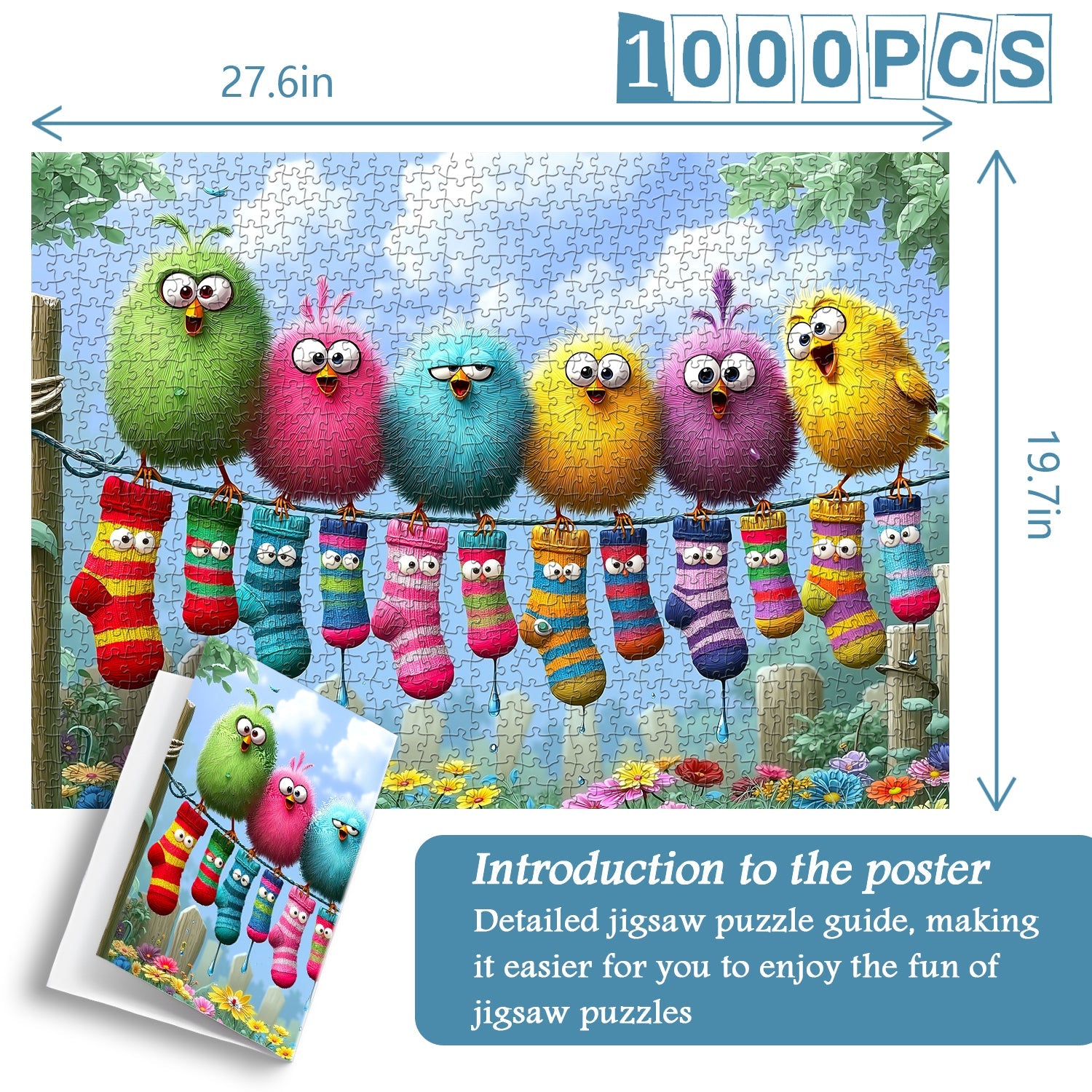 Cute Birds Laundry Day Jigsaw Puzzle 1000 Piece