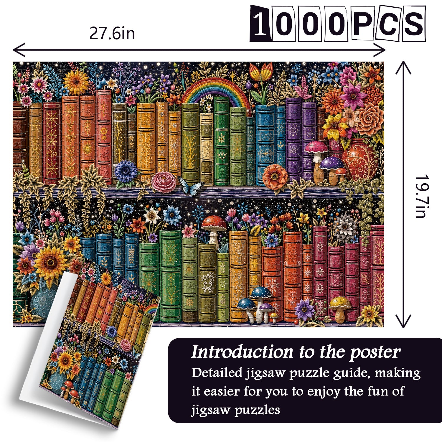 Botanical Bookshelf Jigsaw Puzzle 1000 Piece
