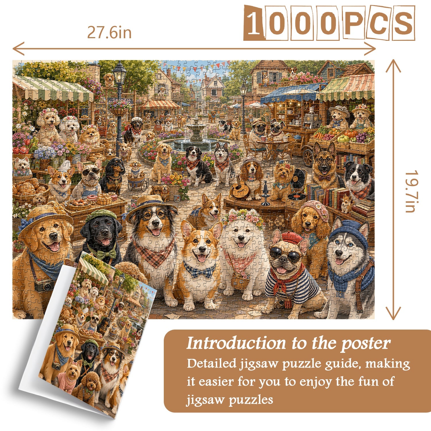 Dog Market Day Jigsaw Puzzle 1000 Piece