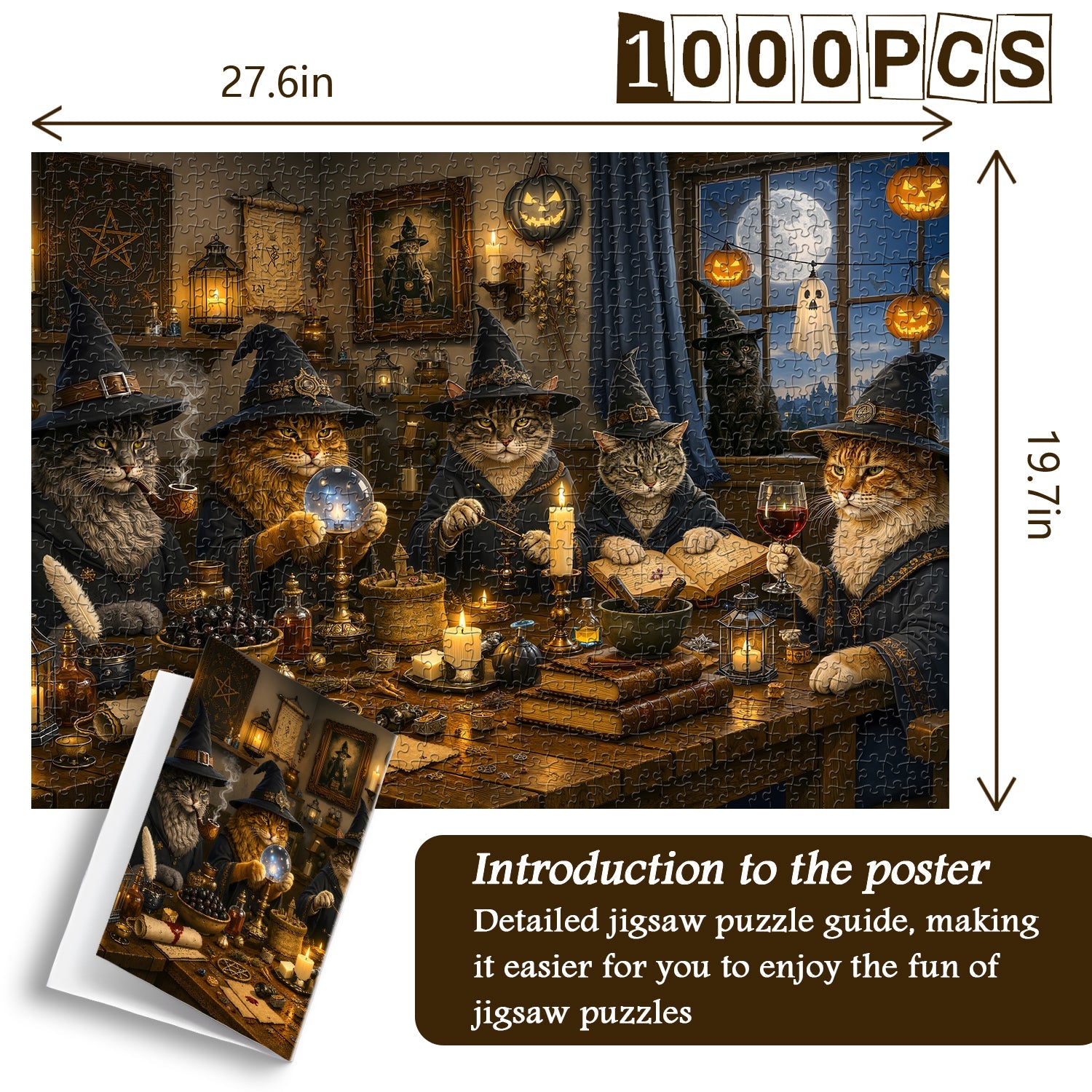 Witch Cat Midnight Coven Jigsaw Puzzle 1000 Piece