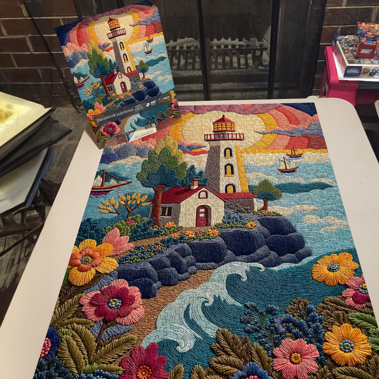 Threadwork Lighthouse Jigsaw Puzzle 1000 Pieces