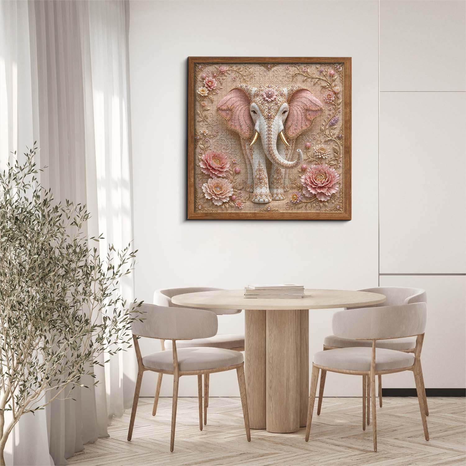 Floral Jewel Elephant  Jigsaw Puzzle 1000 Piece