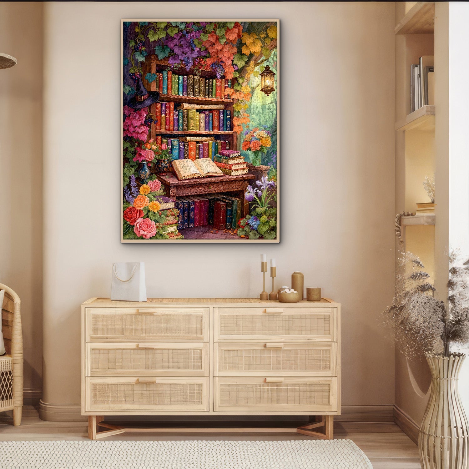 Puzzle 1000 Pièces — Étagère Fleurie