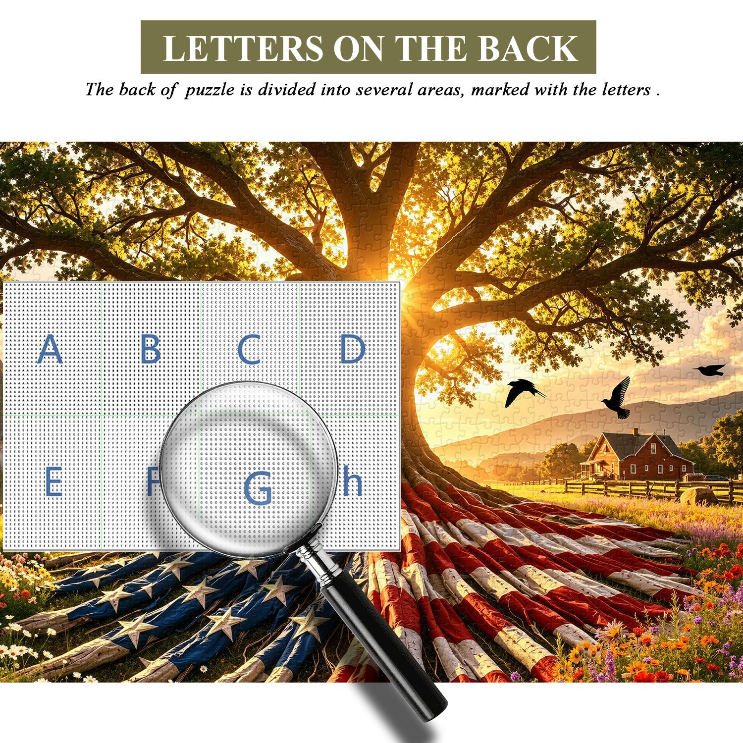Flag Roots Sunset Oak Jigsaw Puzzle 1000 Piece