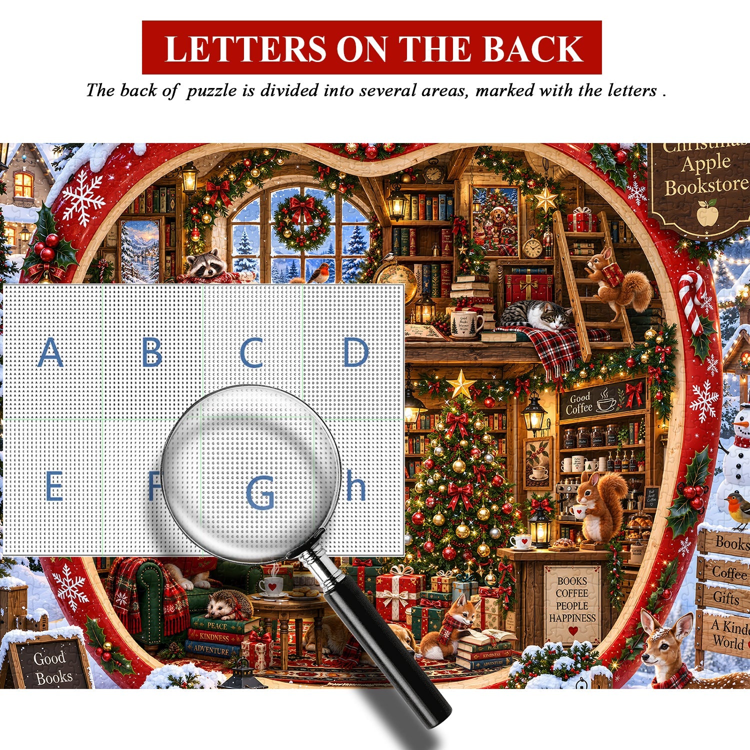 Christmas Apple Bookstore Jigsaw Puzzle 1000 Pieces