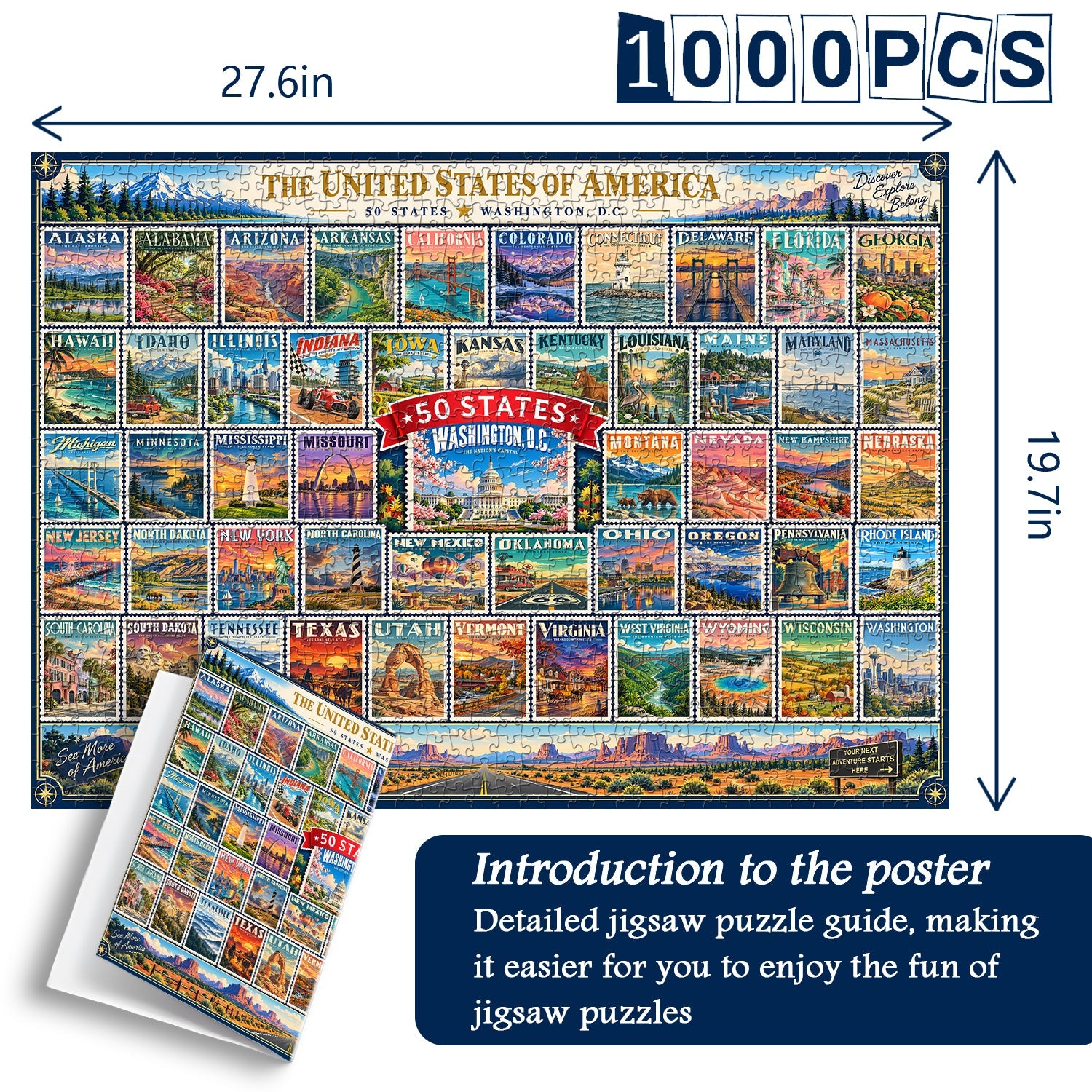America in Stamps Jigsaw Puzzle 1000 Pieces
