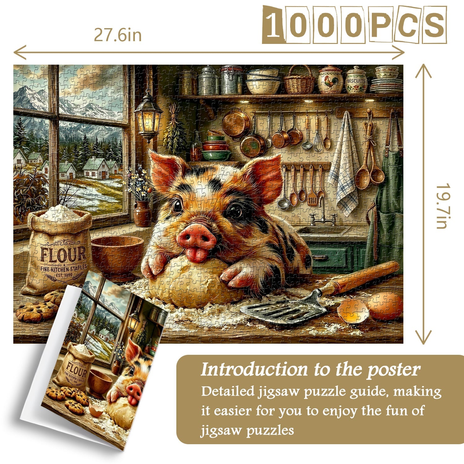 Piggy Chef Jigsaw Puzzle 1000 Pieces