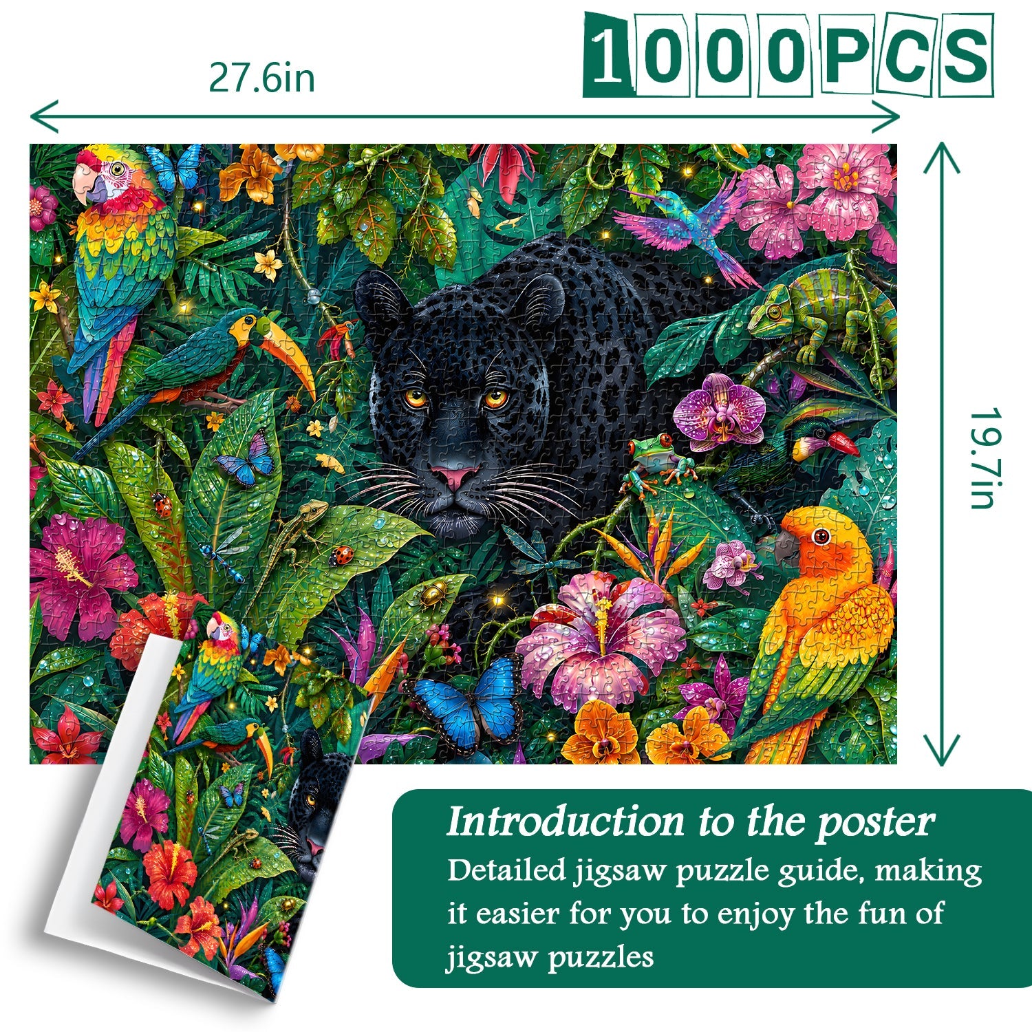 Rainforest Black Panther Jigsaw Puzzle 1000 Pieces