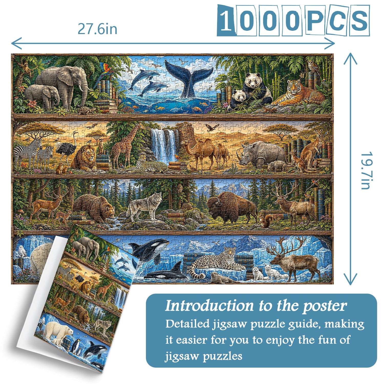 Wildlife Bookshelf Jigsaw Puzzle 1000 Pieces