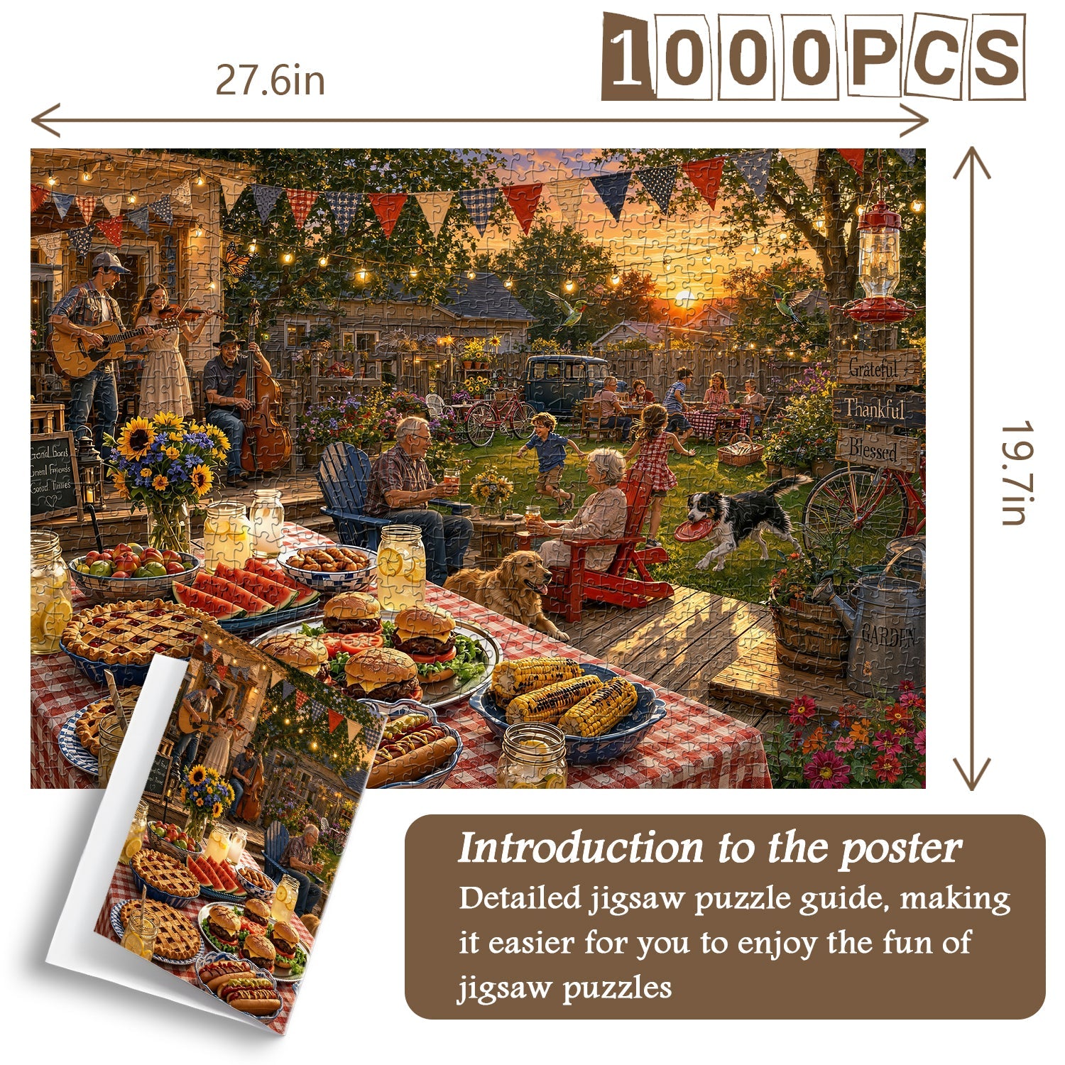 Family Yard BBQ Jigsaw Puzzle 1000 Piece