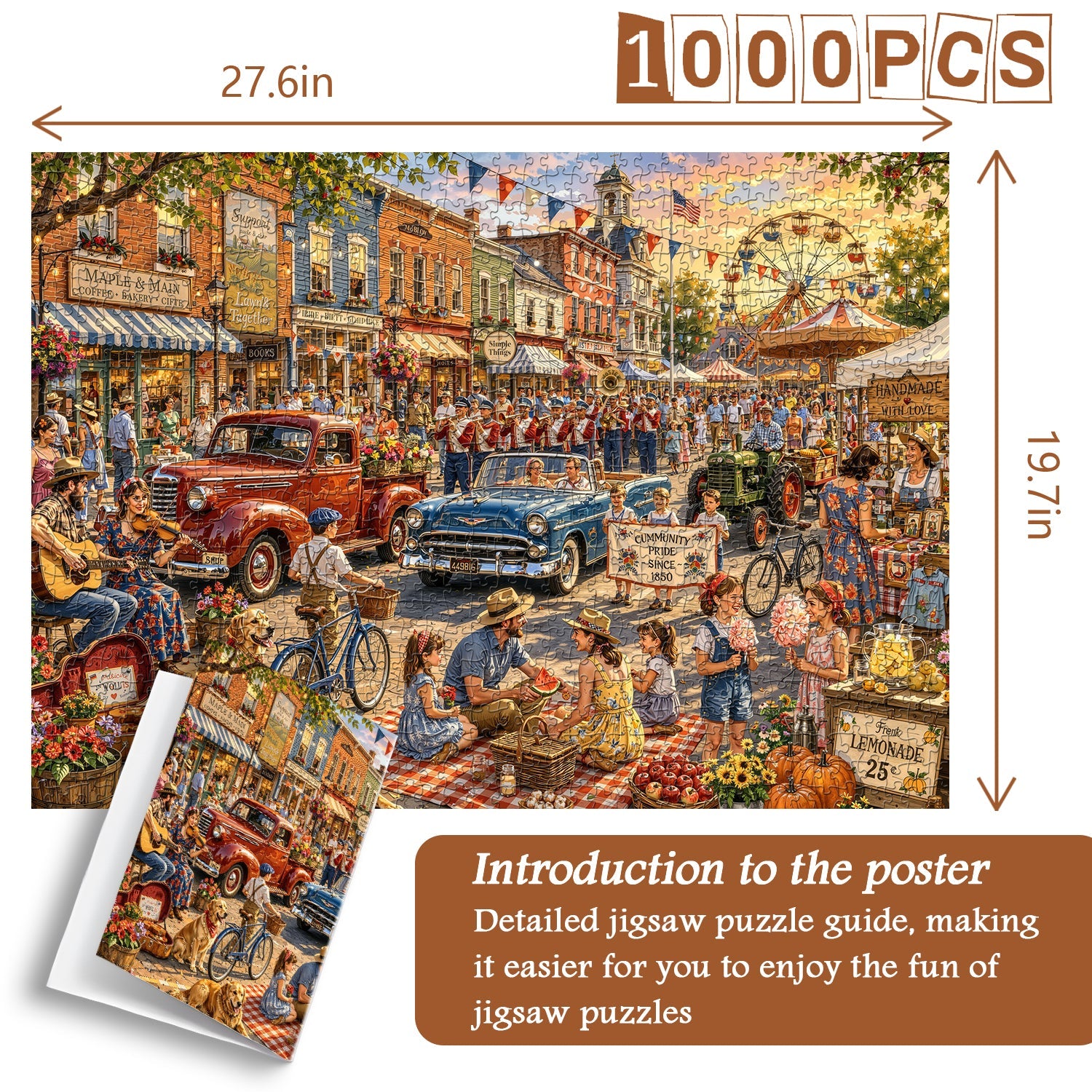 Vintage Main Street Festival Jigsaw Puzzle 1000 Piece