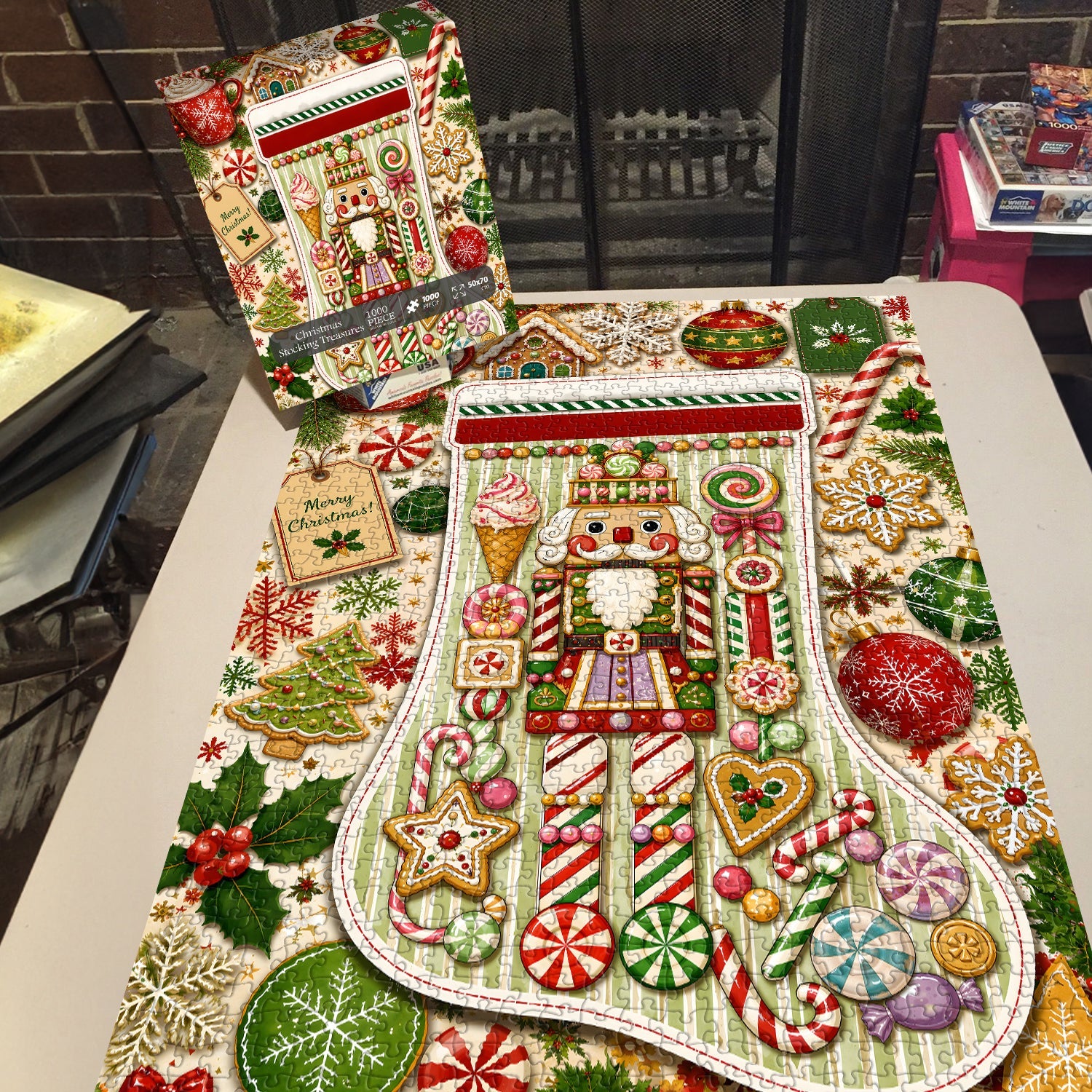 Christmas Stocking Treasures Jigsaw Puzzle 1000 Pieces