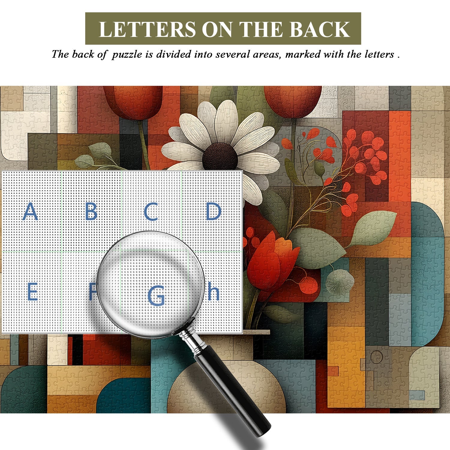 Puzzle en bois 1000 pièces « Rythme floral géométrique »