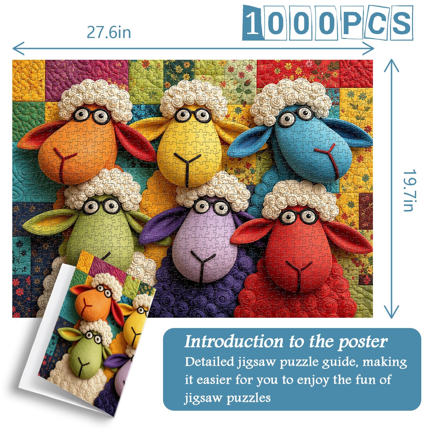 Quilt Sheep Jigsaw Puzzle 1000 Piece