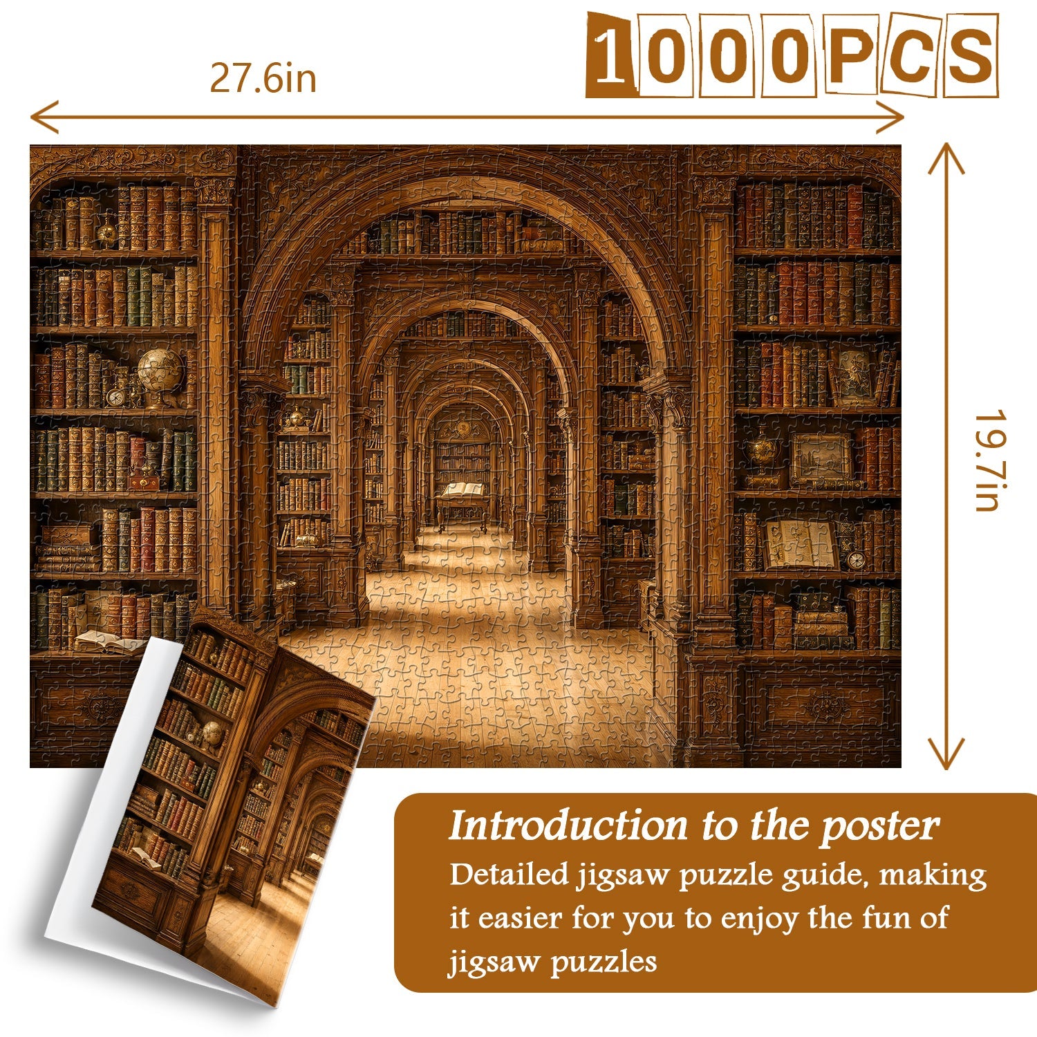 Endless Literary Halls Jigsaw Puzzle 1000 Piece