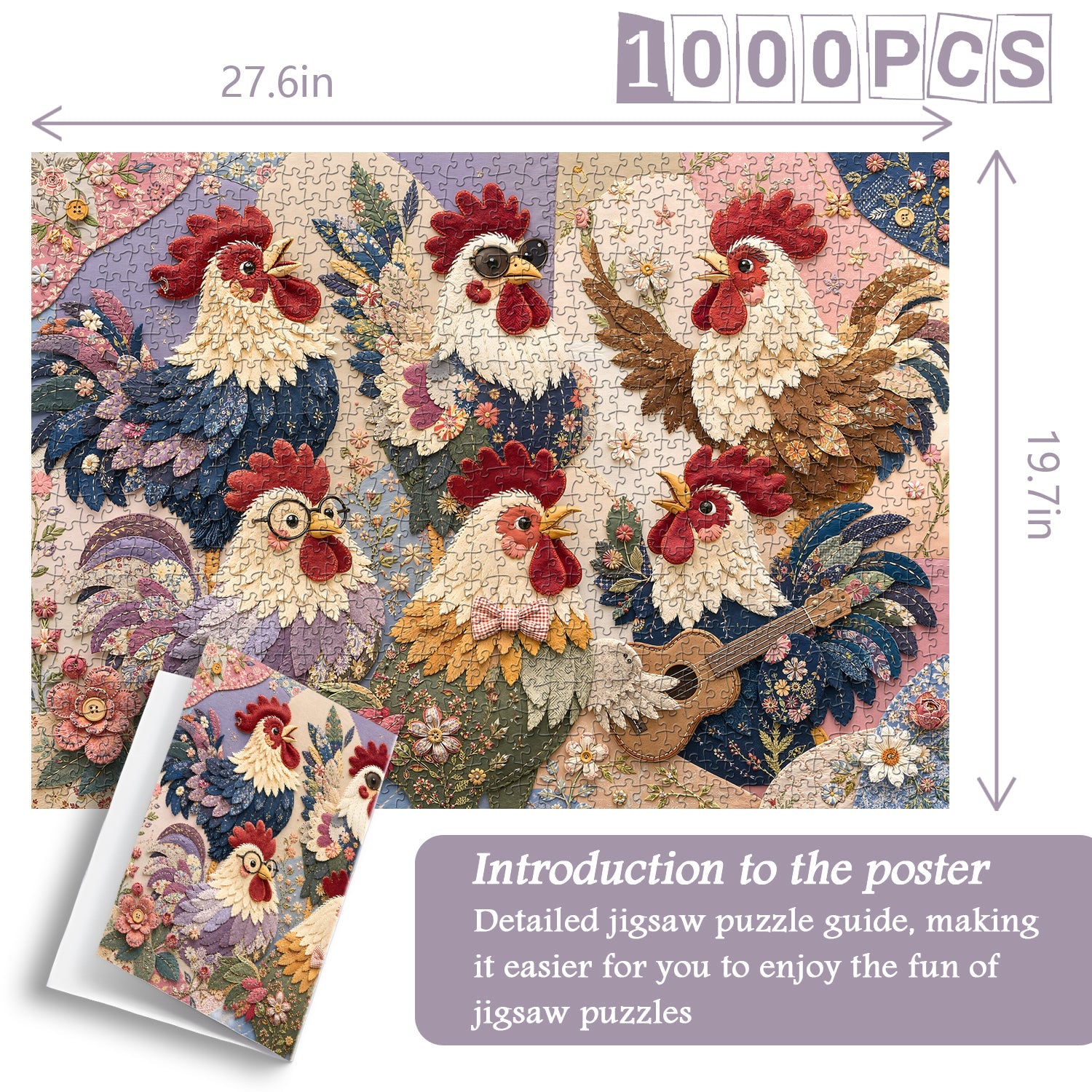 Patchwork Chick Band Jigsaw Puzzle 1000 Piece