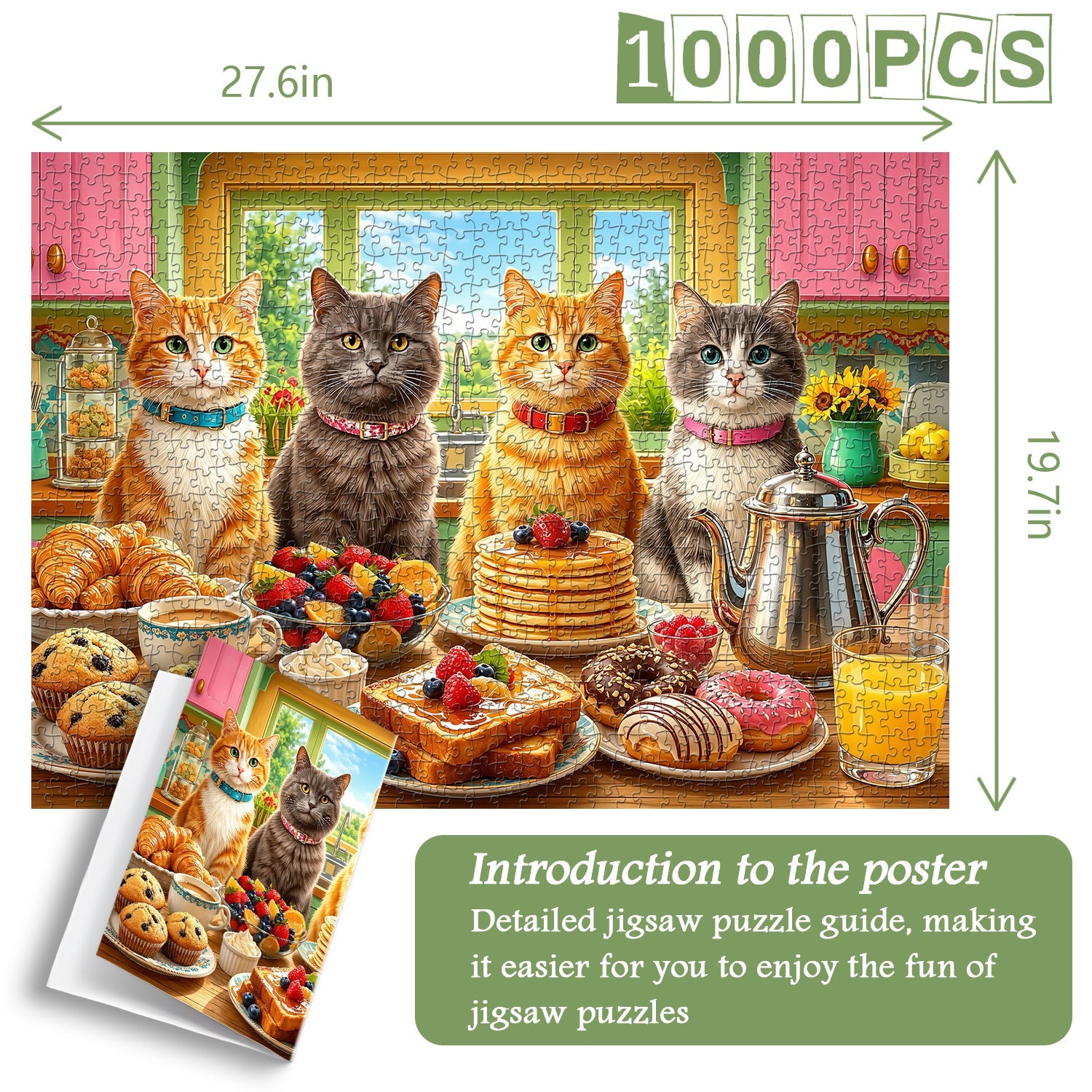 Sweet Cat Feast Jigsaw Puzzle 1000 Piece