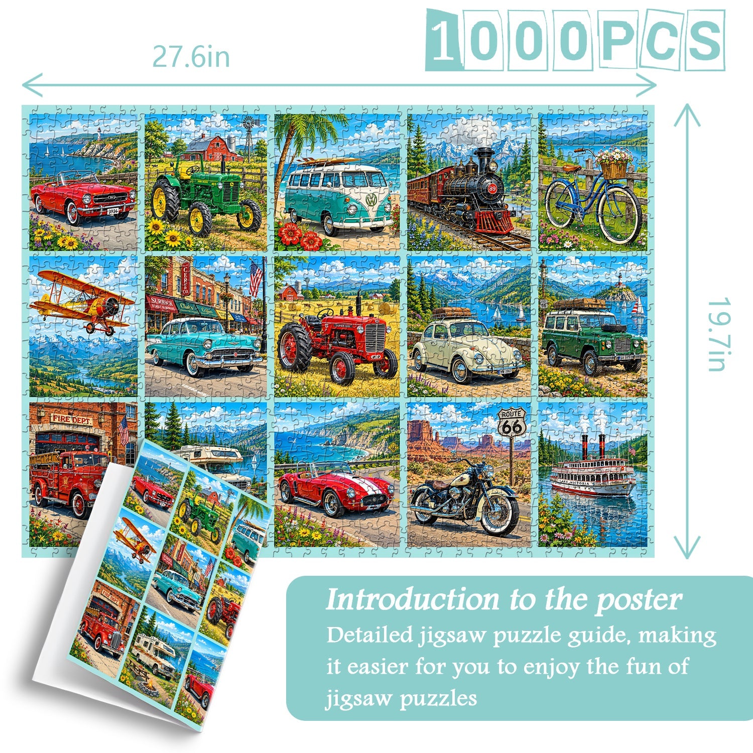 Vintage Transport Atlas Jigsaw Puzzle 1000 Piece