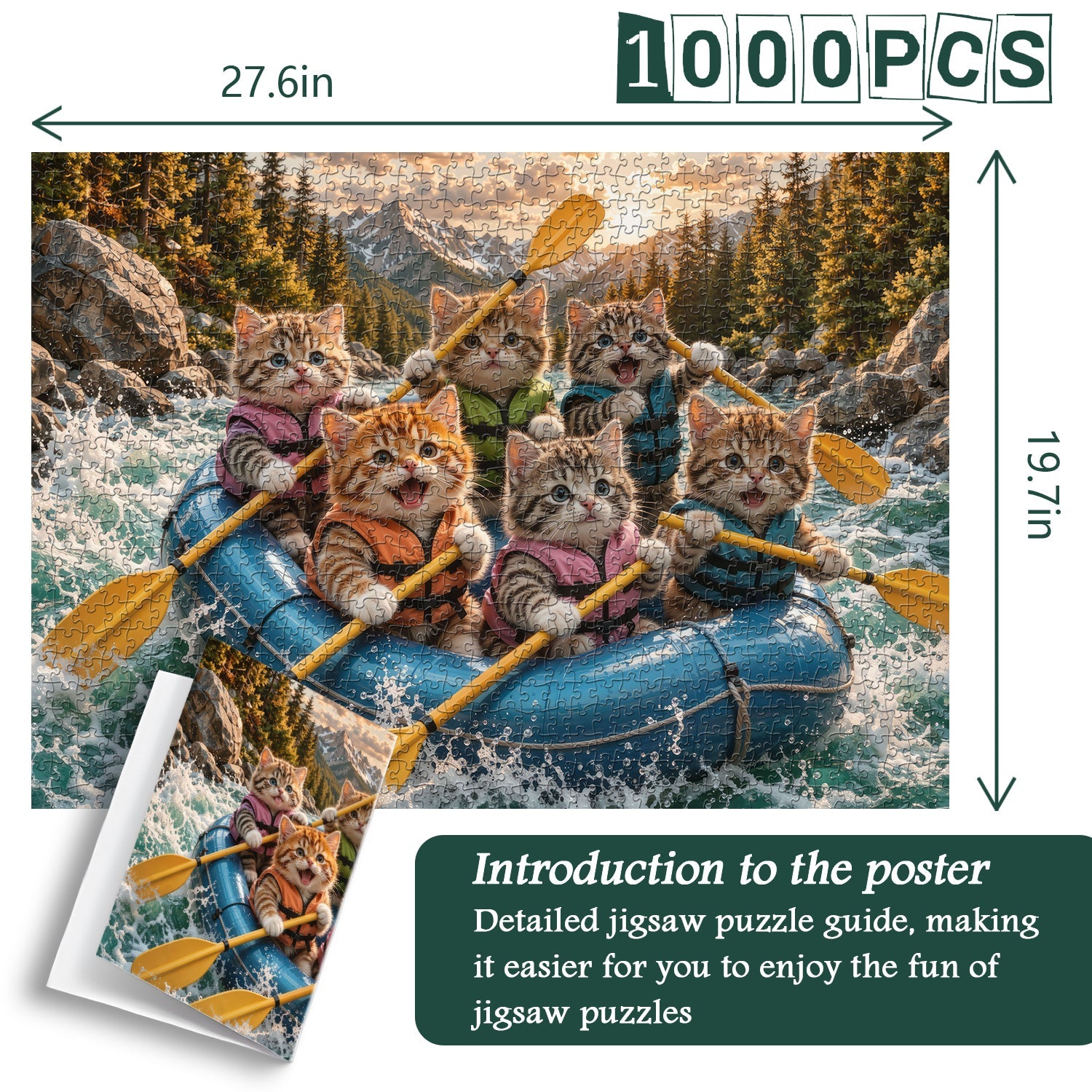 Rafting Kittens Jigsaw Puzzle 1000 Piece