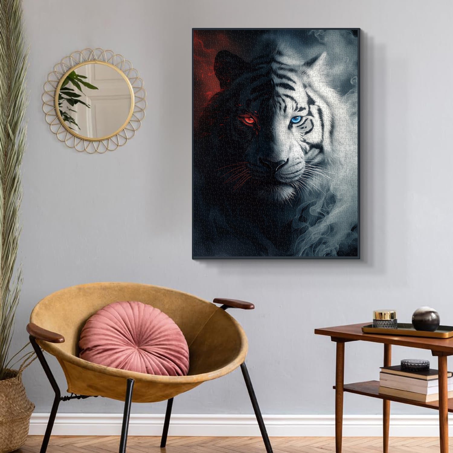 Crimson Azure Tiger Jigsaw Puzzle 1000 Pieces