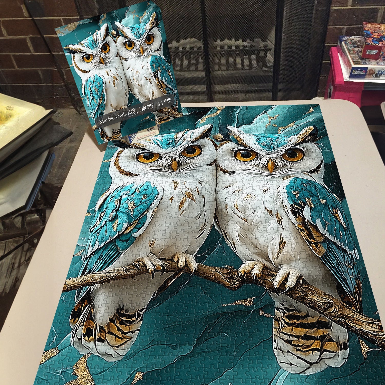 Puzzle 1000 Pièces Hiboux en Marbre