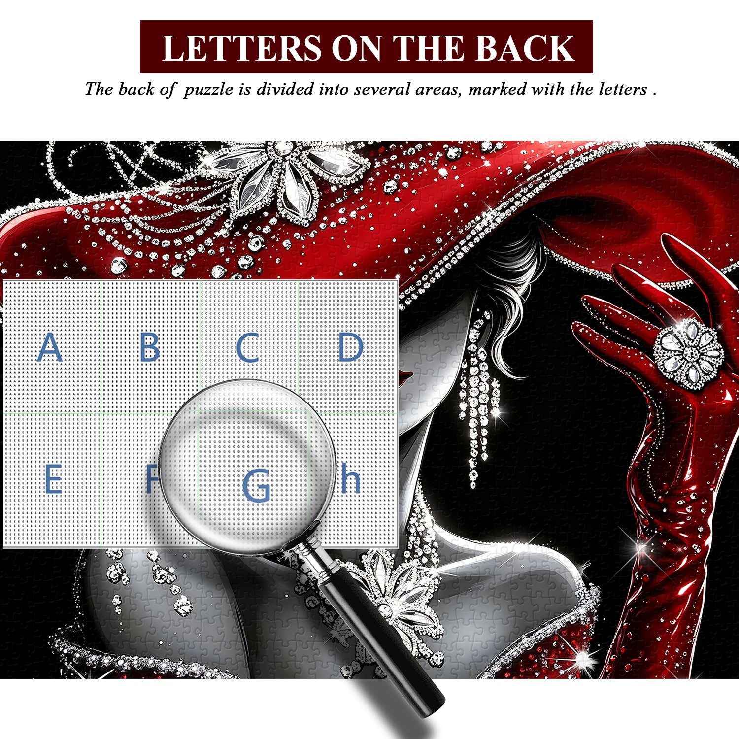 Lady in Red Diamonds Jigsaw Puzzle 1000 Pieces