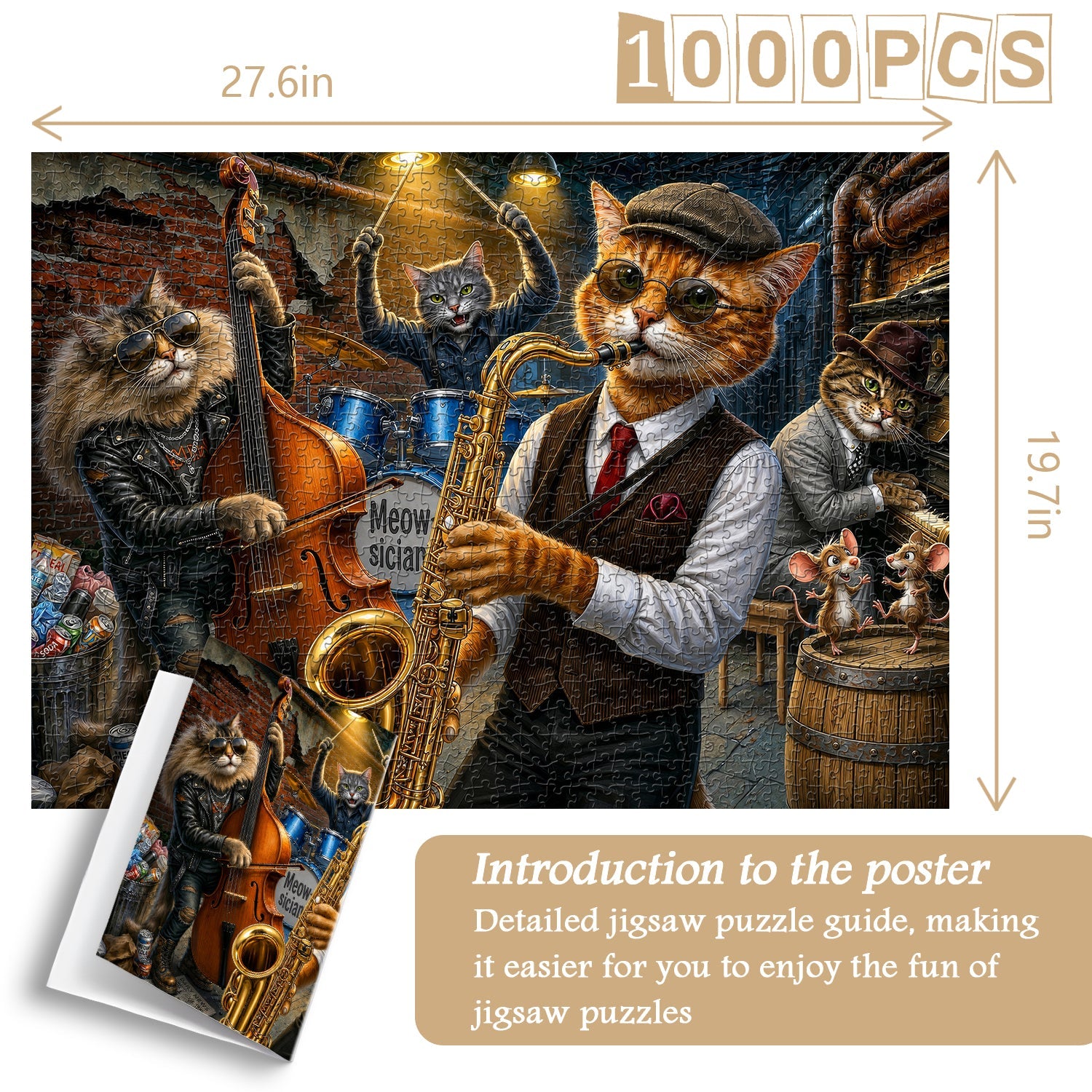 Street Jazz Cats Jigsaw Puzzle 1000 Pieces