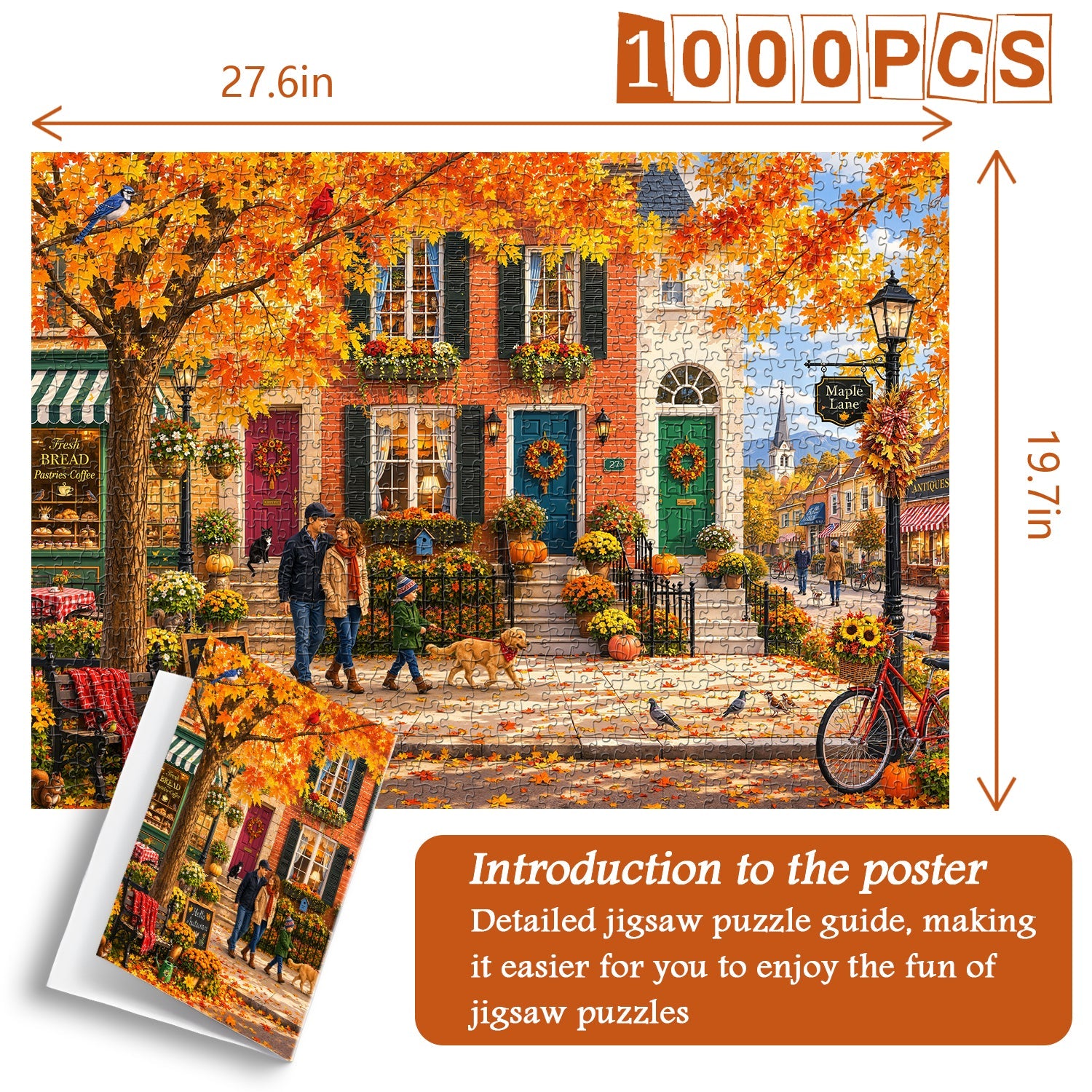 Autumn Maple Town Jigsaw Puzzle 1000 Piece