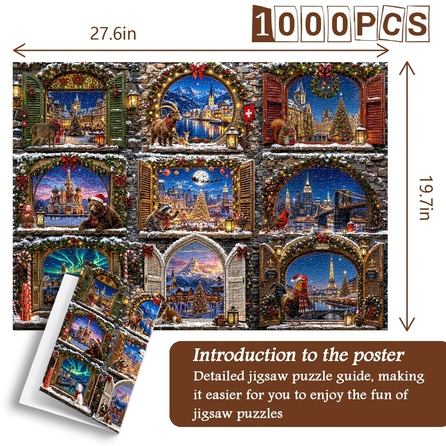 Christmas Windows Jigsaw Puzzle 1000 Piece