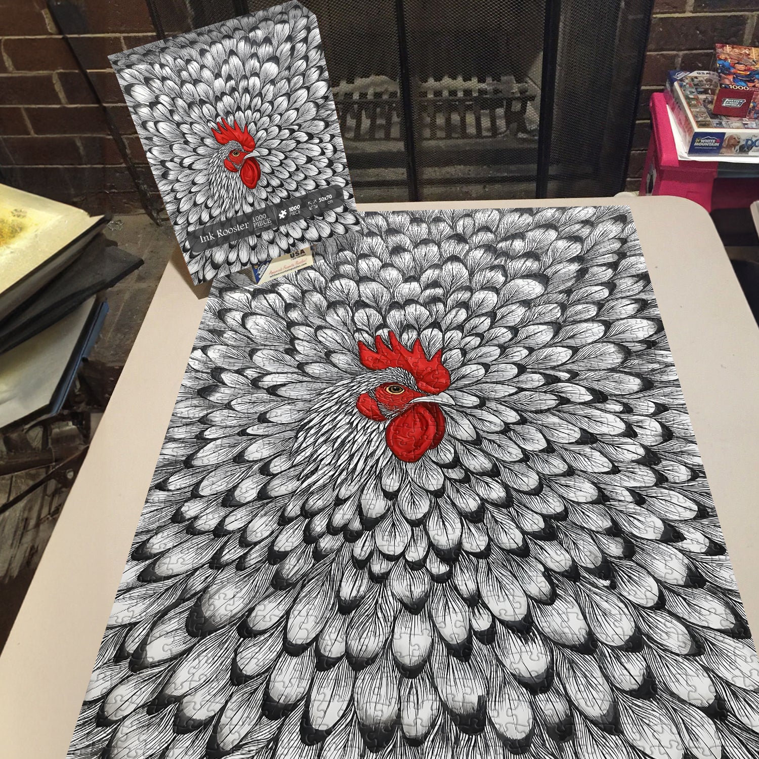 Puzzle de 1000 pièces Coq à l'encre
