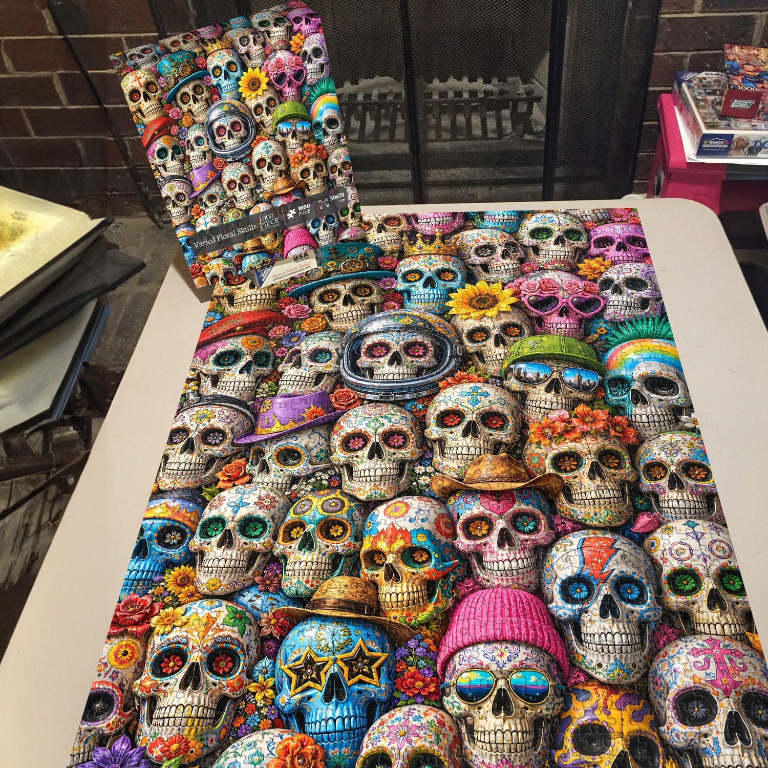 Varied Floral Skulls Jigsaw Puzzle 1000 Piece