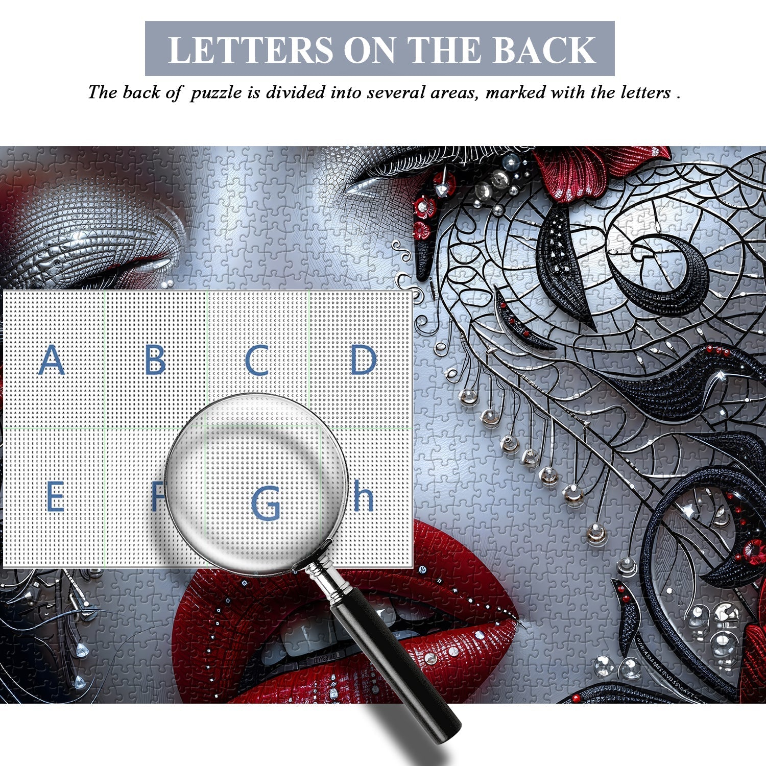 Silver Lace Kiss Jigsaw Puzzle 1000 Pieces