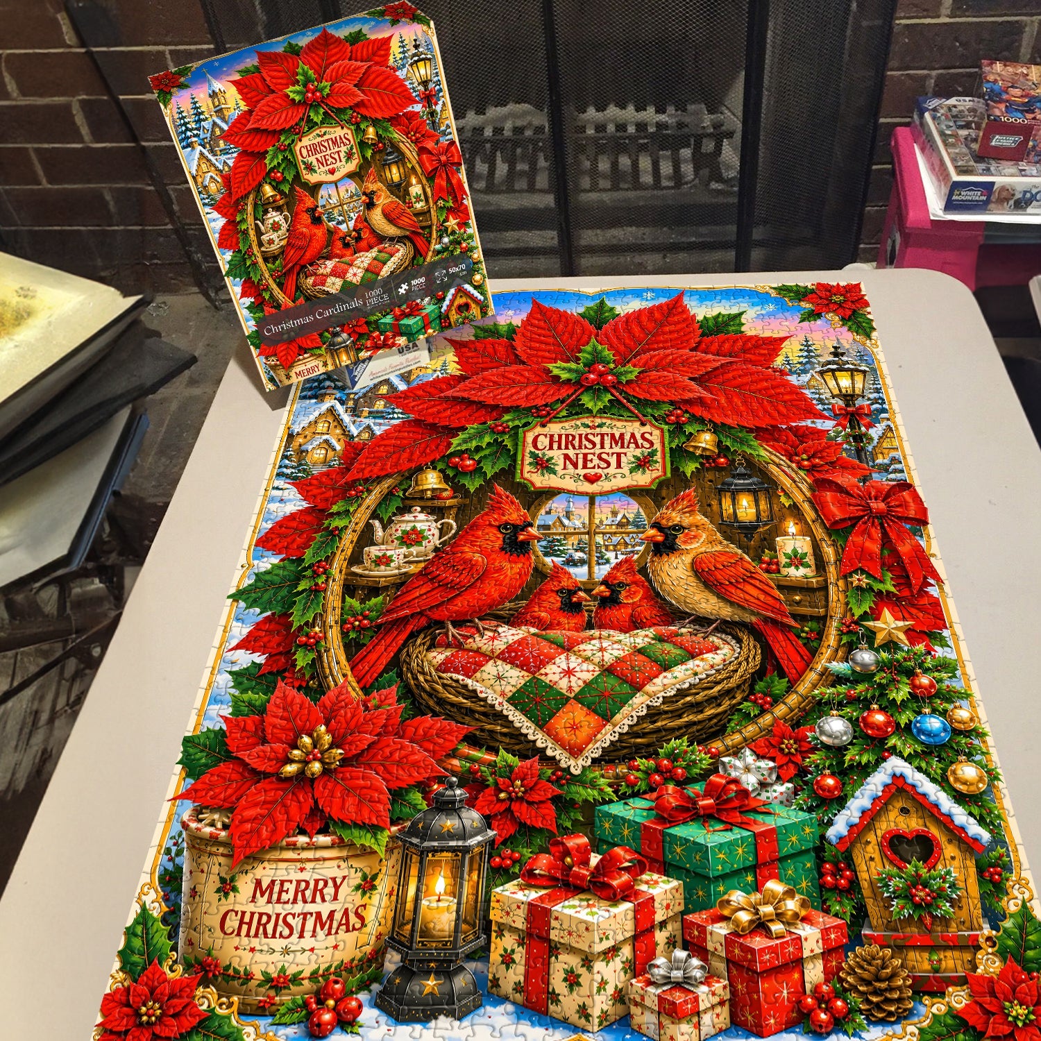Christmas Cardinals Jigsaw Puzzle 1000 Pieces