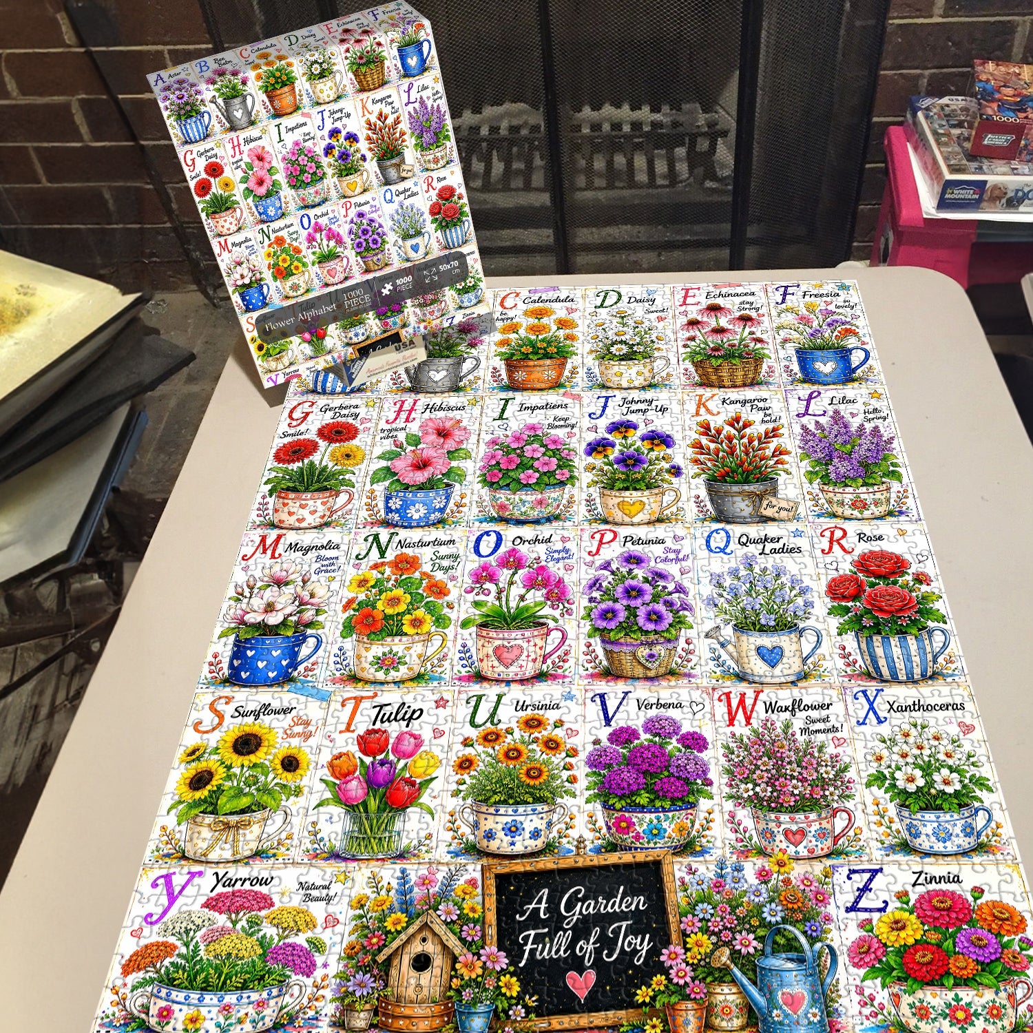 Flower Alphabet Jigsaw Puzzle 1000 Pieces