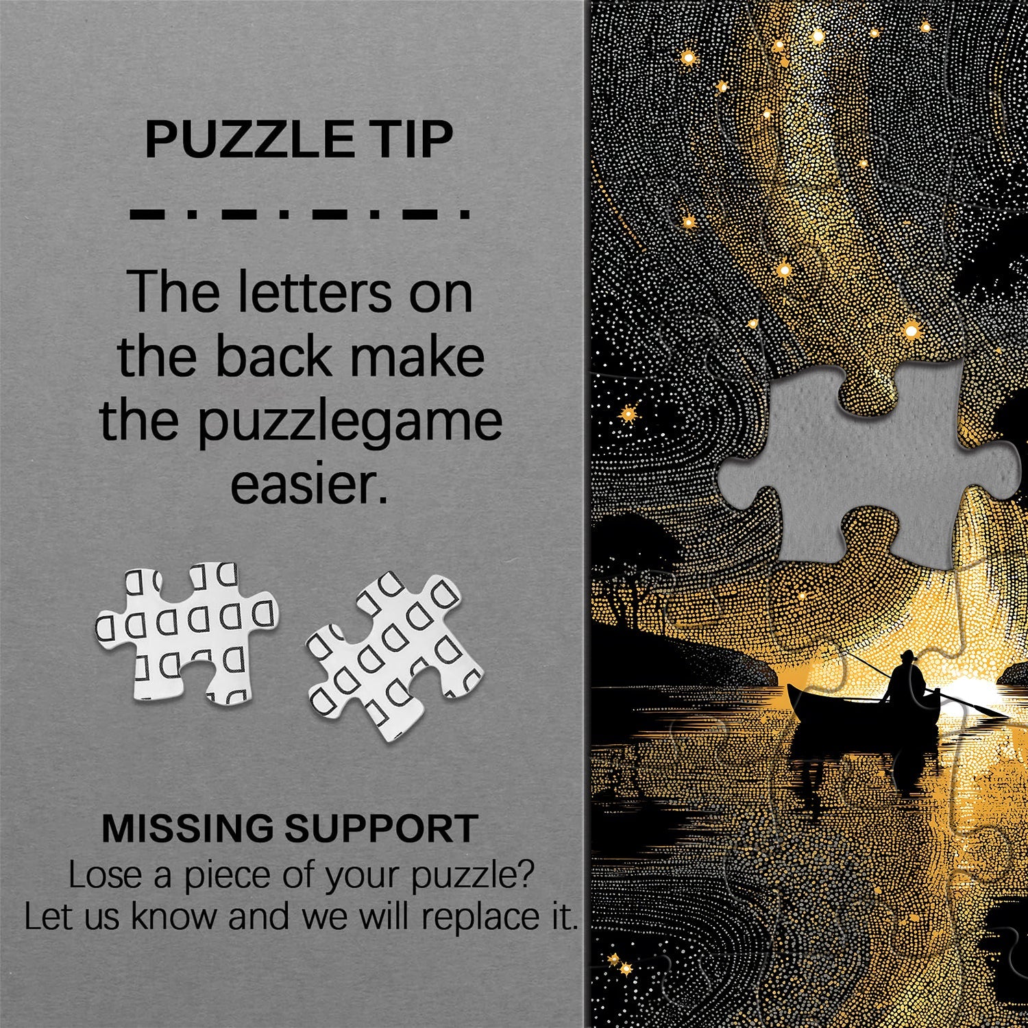 Puzzle de 1000 pièces « Nuit au bord de l'eau étoilée »