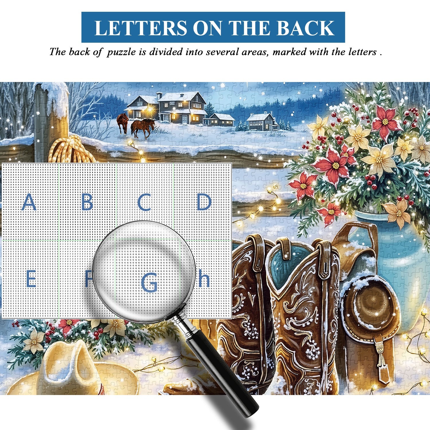 Snowy Night Ranch Jigsaw Puzzle 1000 Pieces