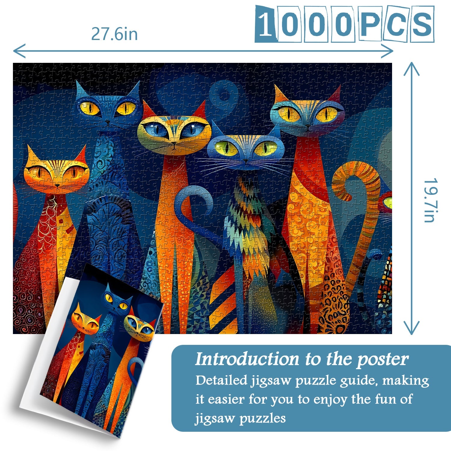 Puzzle 1000 pièces « Chats de rêves vifs »