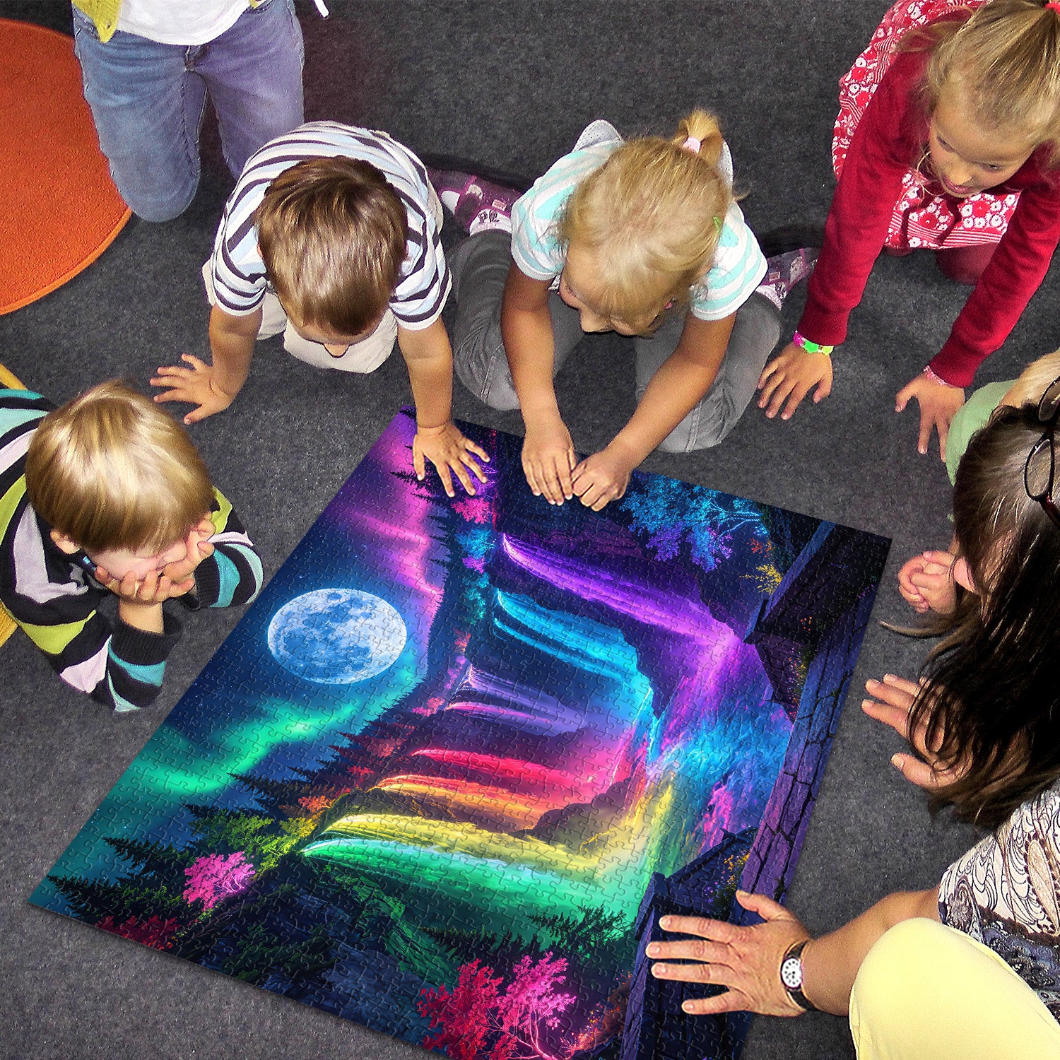 Moonlit Rainbow Falls Jigsaw Puzzle 1000 Pieces