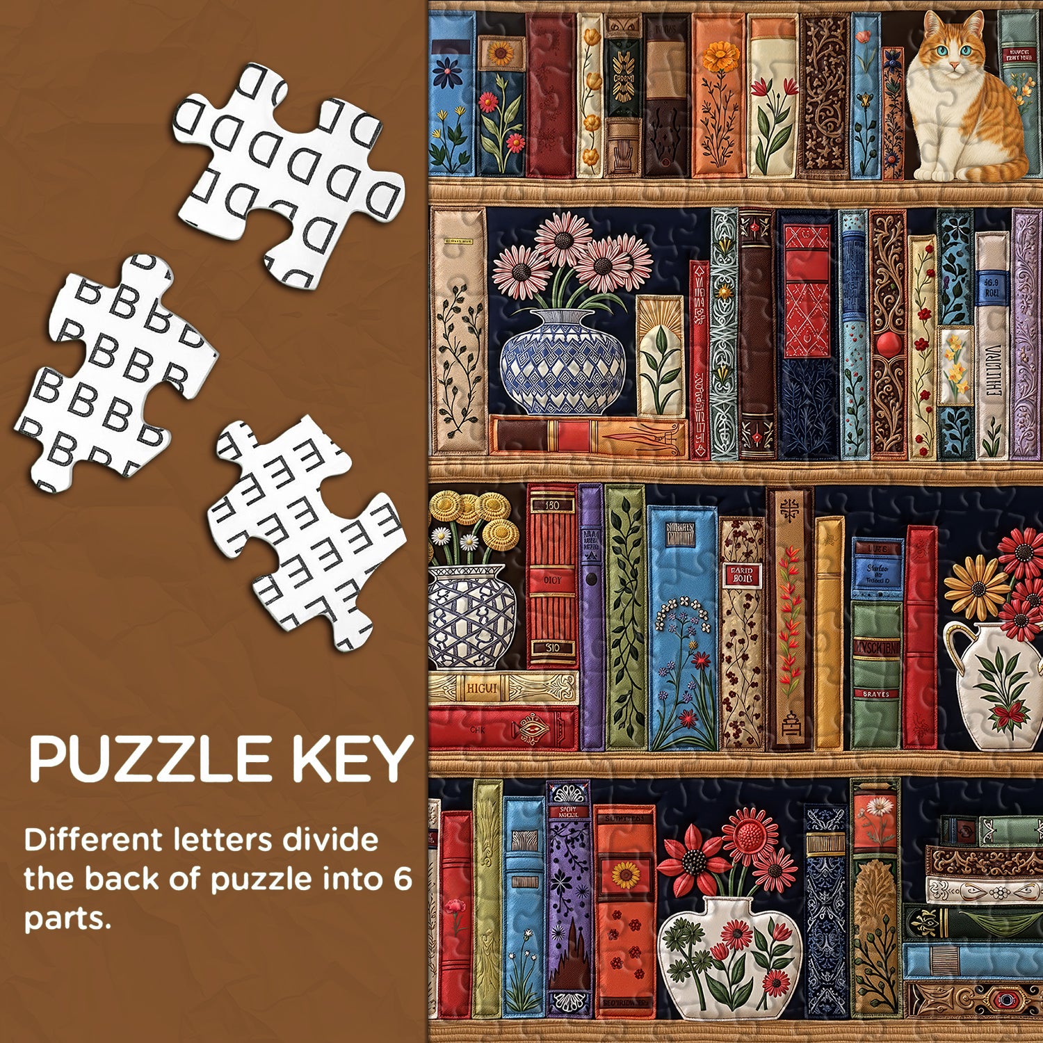 Cat’s Floral Library Jigsaw Puzzle 1000 Pieces