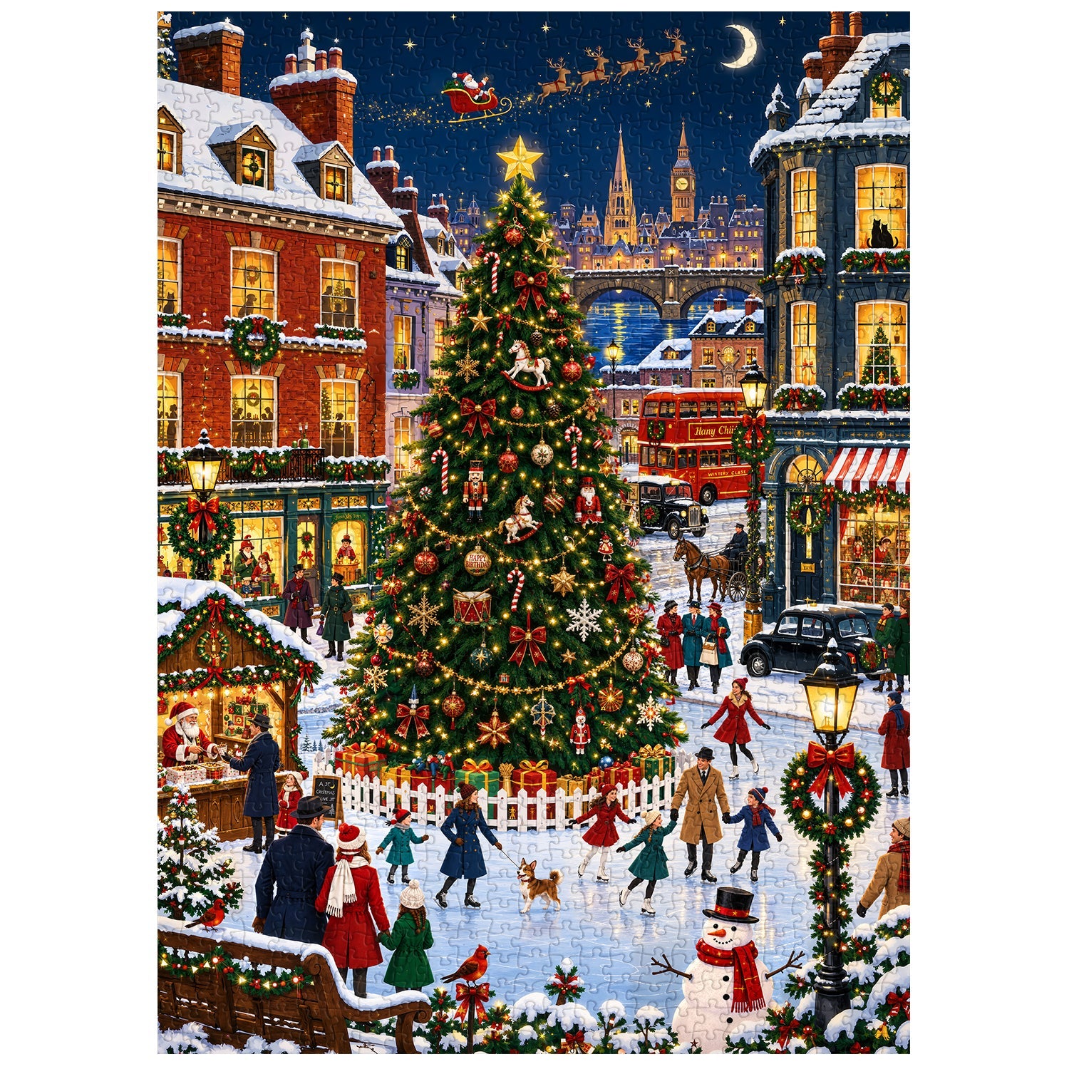 Christmas Snow Town Jigsaw Puzzle 1000 Piece