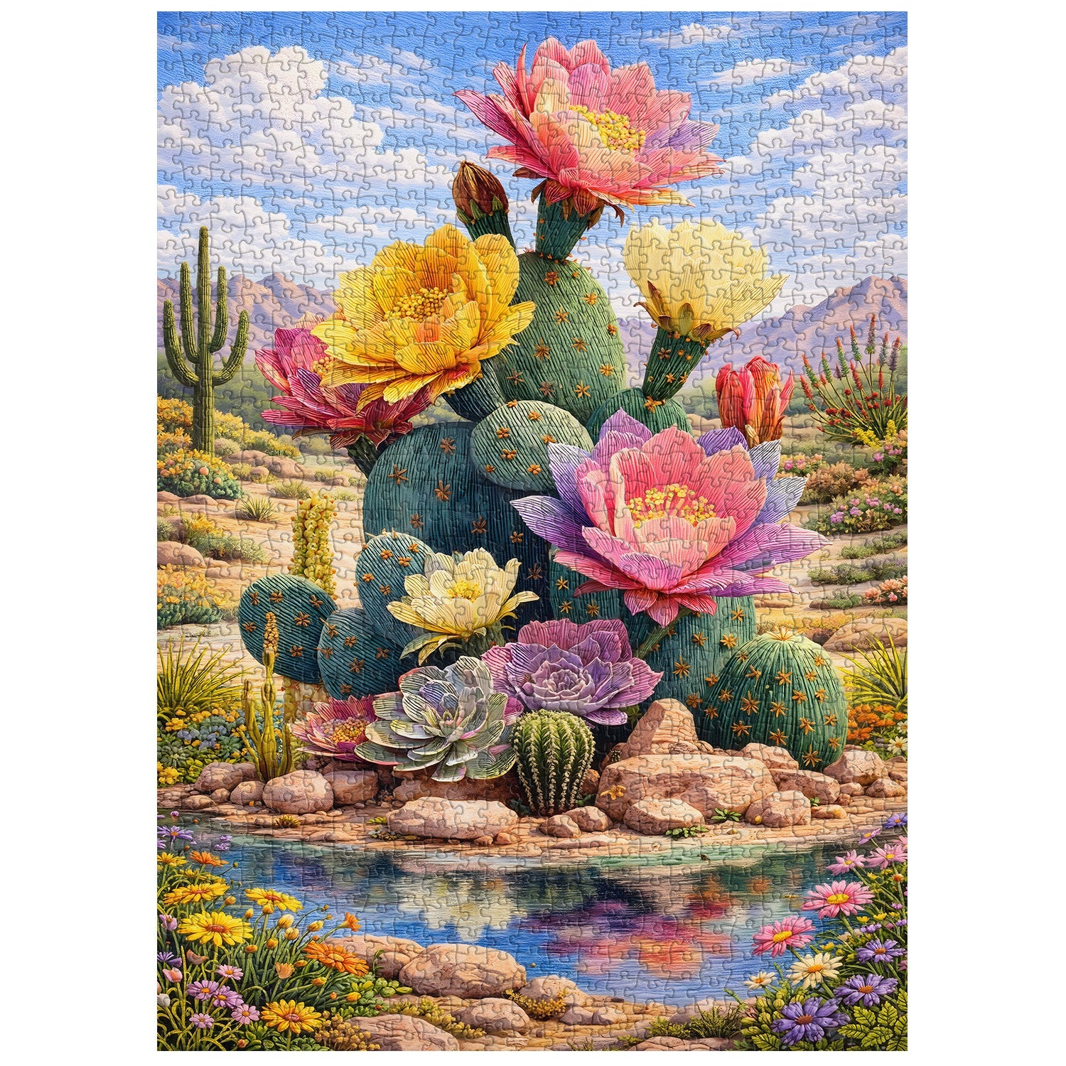 Blooming Cactus Jigsaw Puzzle 1000 Pieces