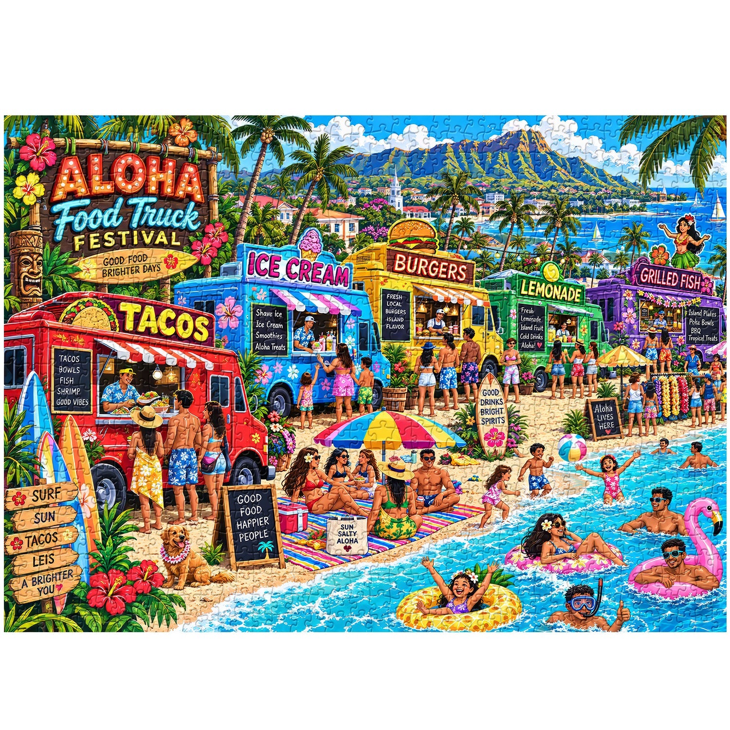 Island Summer Market Jigsaw Puzzle 1000 Piece