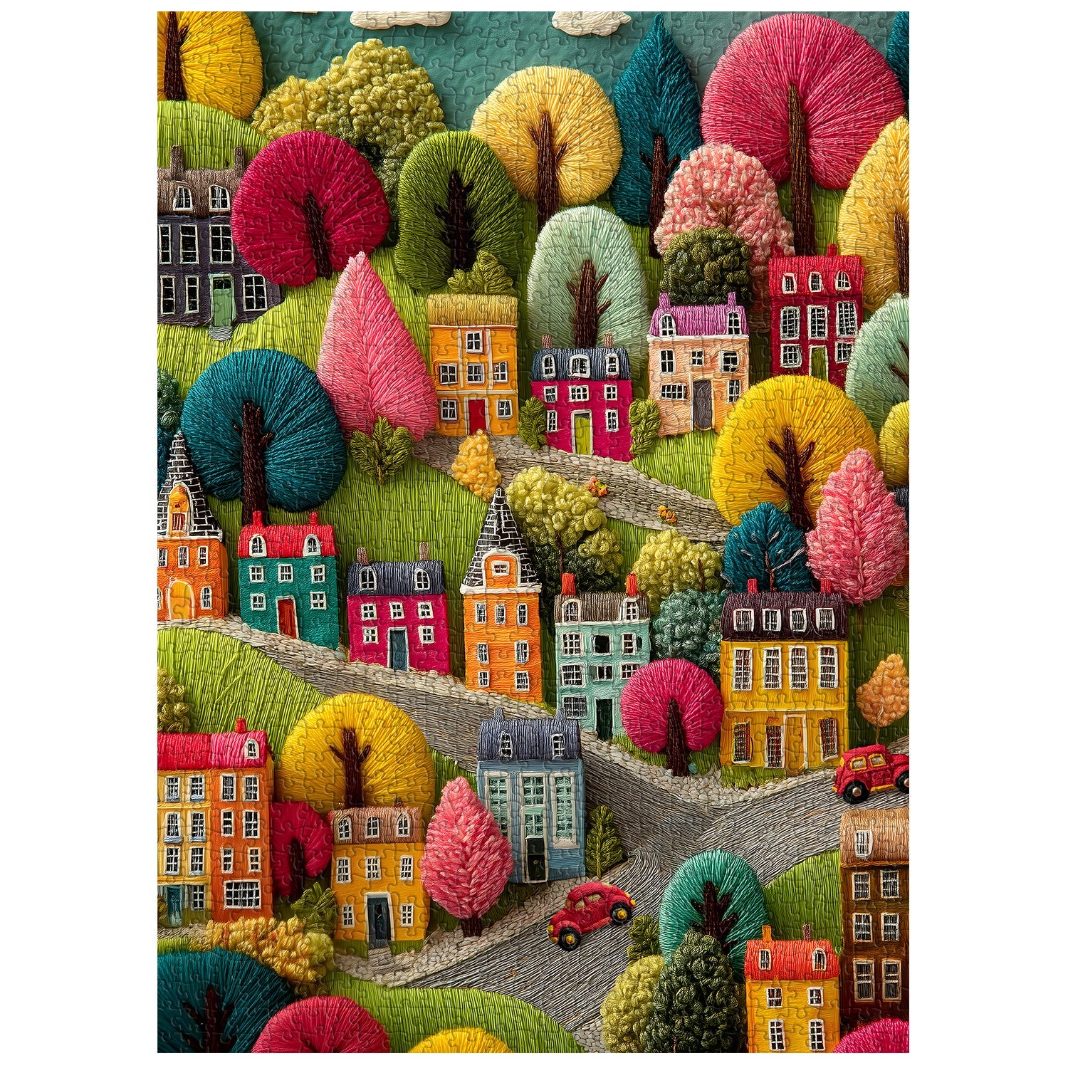 Puzzle 1000 Pièces Embroidery Town