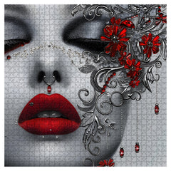 Crimson Lips Gem Grace Jigsaw Puzzle 1000 Pieces