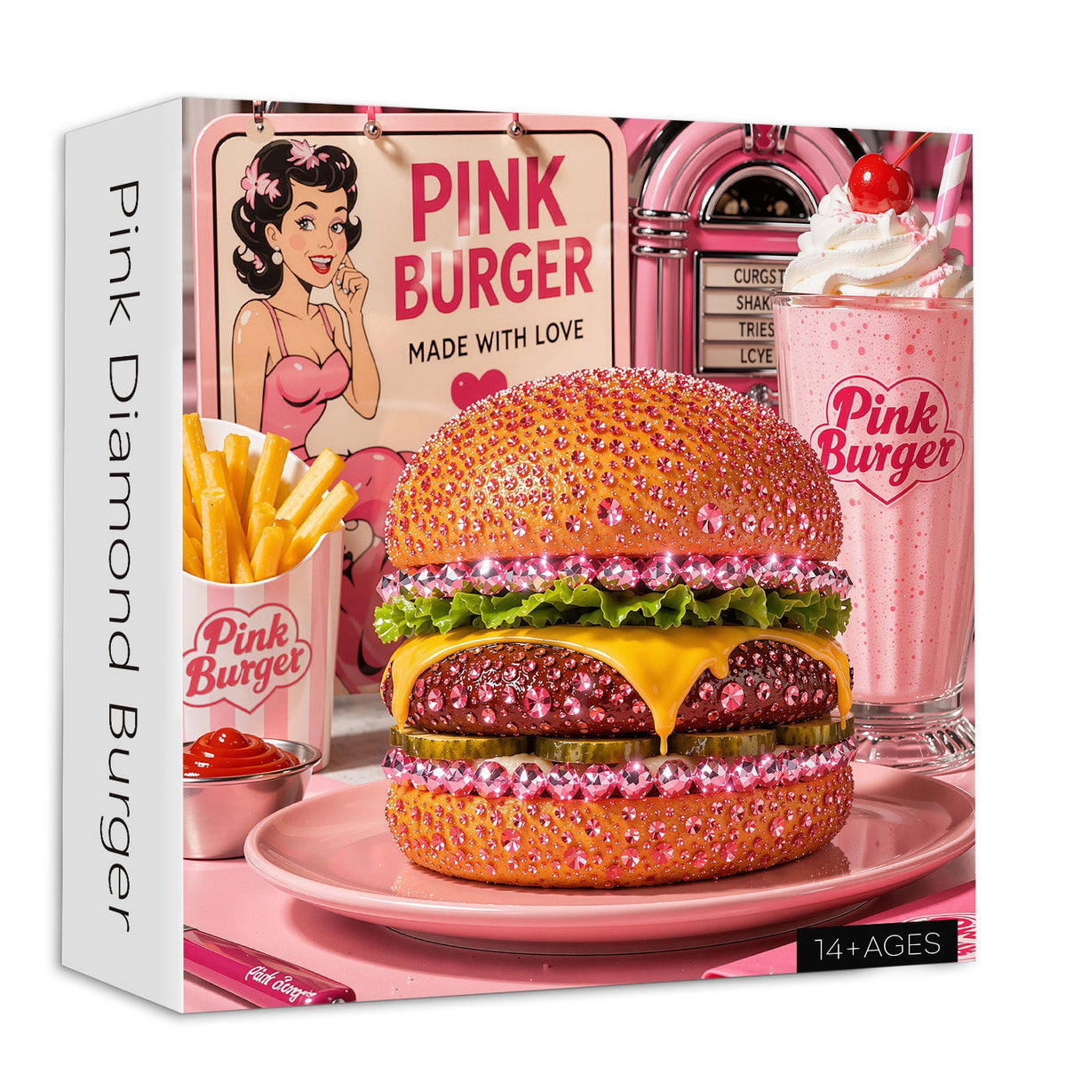 Pink Diamond Burger Jigsaw Puzzle 1000 Piece